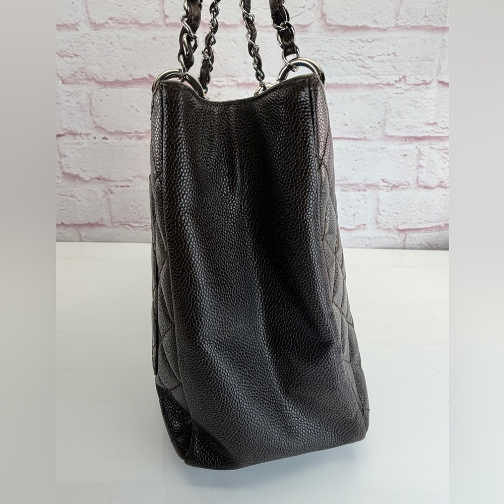 Chanel Caviar Grand Shopper Tote GST Brown Silver - Picture 5 of 14
